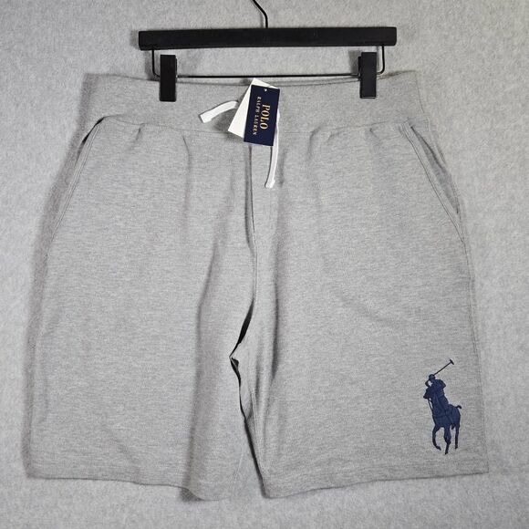 POLO Ralph Lauren Shorts XL Mens Gray Blue NEW Big Pony Logo Embroidered - Picture 1 of 11